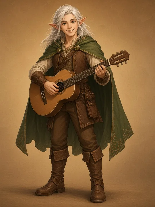 Painted elf bard