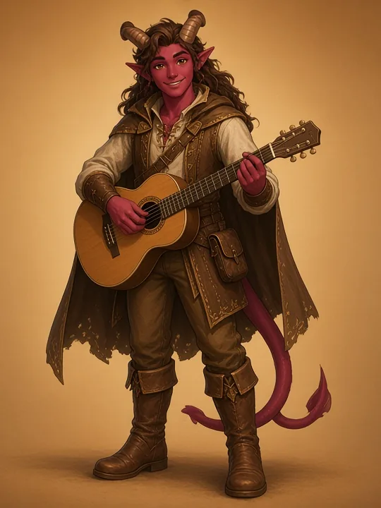 Painted tiefling bard